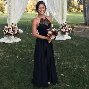 Hayley Paige Lace and Chiffon Halter (bridesmaid dress)